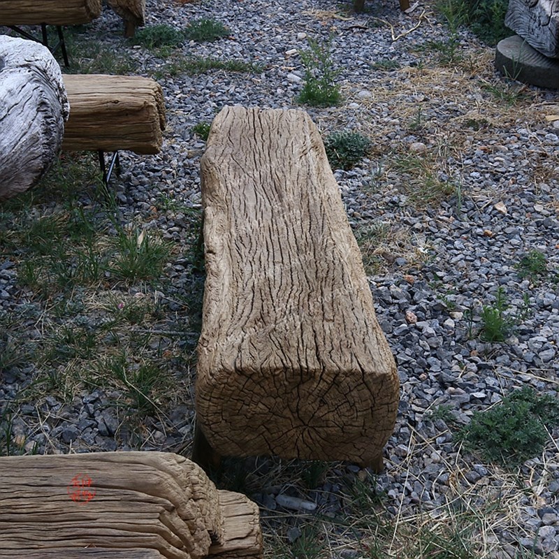 长方形实木根雕木凳 原木树桩 院落花园花架底座走廊装饰木椅