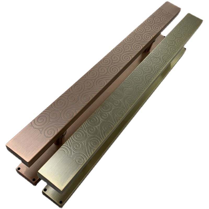 玻璃门大拉手不锈钢加厚门把手木门扶手大门拉手古铜黑色祥云简约