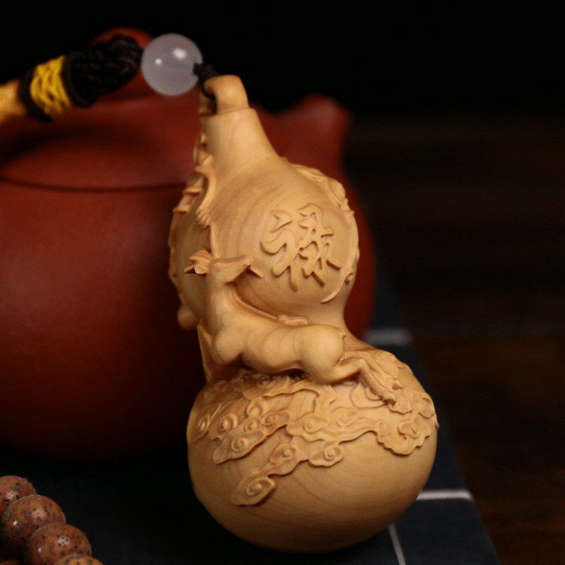 小叶黄杨木雕手把件葫芦实木雕刻把玩工艺品平安车挂件文玩福禄寿
