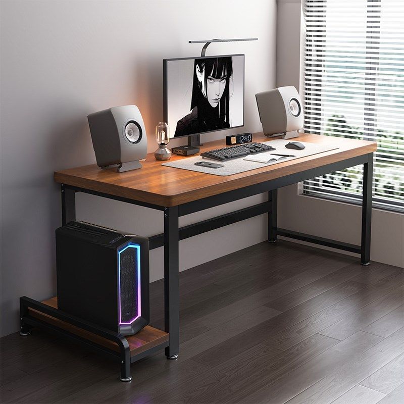 电脑桌台式可放主机卧室家用电竞桌小型简易实木桌面办公桌写字台