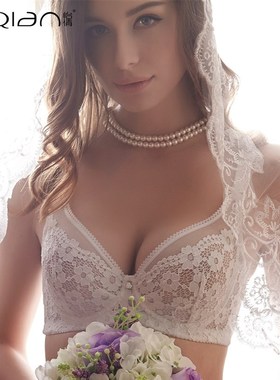 怡倩内衣女薄款聚拢夏季法式蕾丝大码胸罩 Marry大胸显小超薄文胸