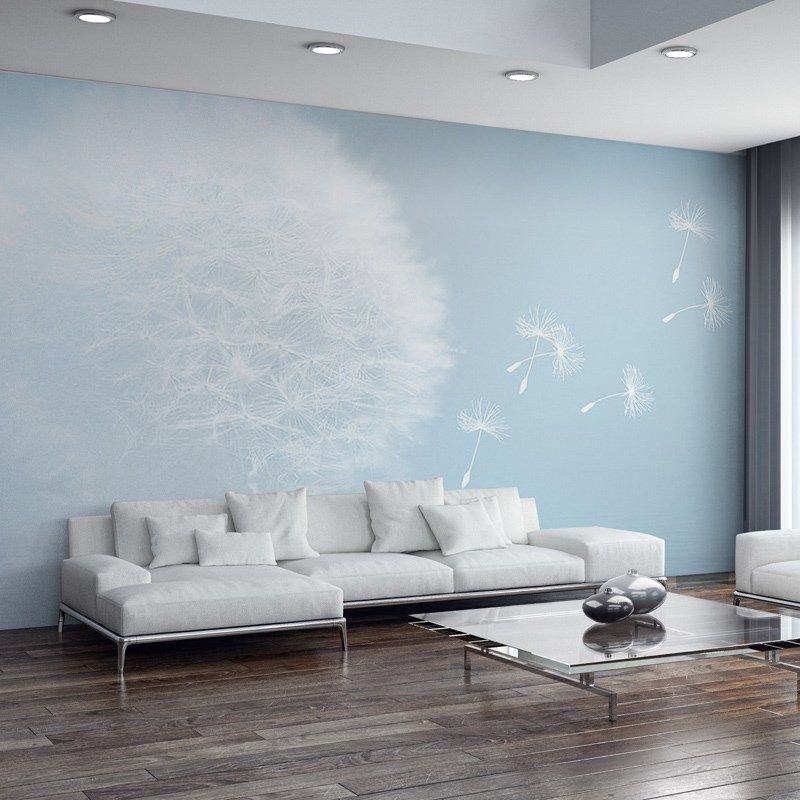 现代简约蒲公英影视墙布18D立体壁画小清新客厅8D电视背景墙壁纸