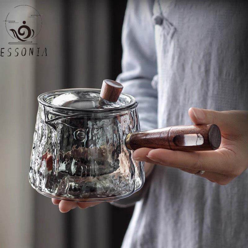 ESSONIA侧把玻璃壶茶水分离小号家用煮茶器带过滤泡茶冲茶壶茶具