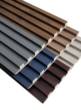 实木格栅板电视背景墙长城板凹凸形装饰板生态木网红格栅条护墙板