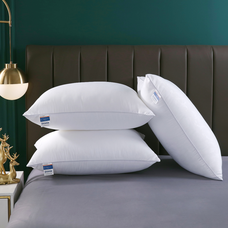 酒店宾馆枕头枕芯家用中空纤维枕医院民宿单人白色48X74学生45X70
