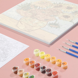 diy数字油画填色手工填充画画涂色油彩画手绘大尺寸自油自画 暮色