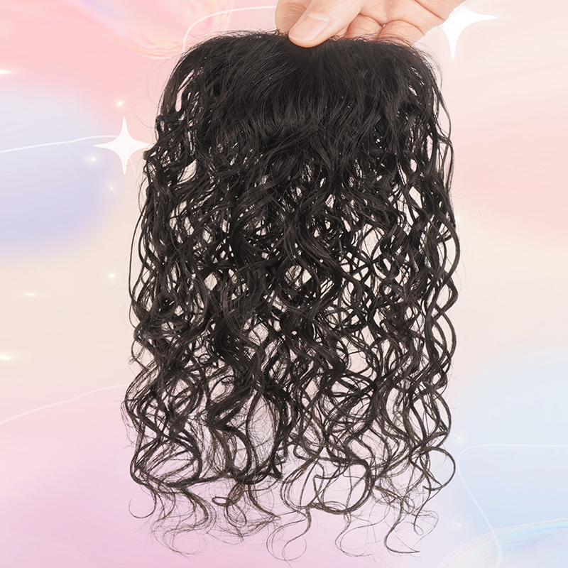 一片真发手织款羊毛卷假发片卷发全真人发增厚发量蓬松隐形垫发片