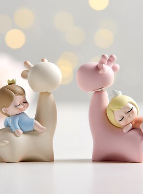 创意陶瓷娃娃卡通摇头公仔办公桌装饰摆件治愈小物件可爱情侣礼物