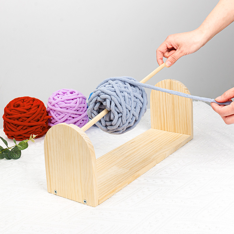 实木质线轴架子线材收纳架手工编织拉线工具DIY绕线轴架线架家用