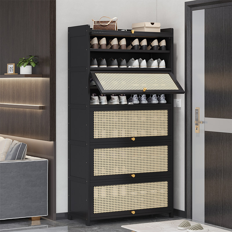简易鞋架家用门口多层室内好看透气楠竹入门鞋柜收纳大容量经济型