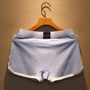 平角裤 纯棉夏季 大裤 男士 头 睡裤 阿罗内裤 加大码 2条装 宽松居家短裤