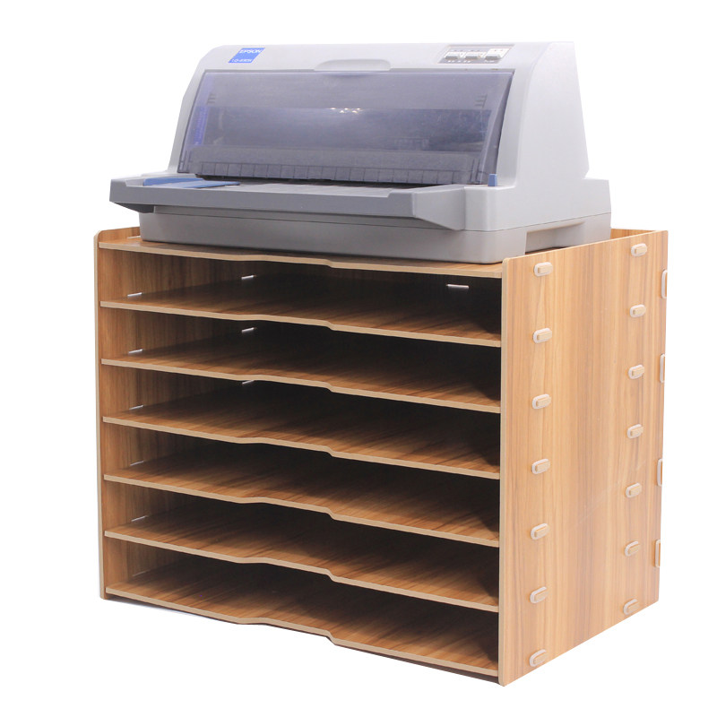 加厚A3桌面文件架多层置物架木质A4资料架办公桌打印机收纳夹架