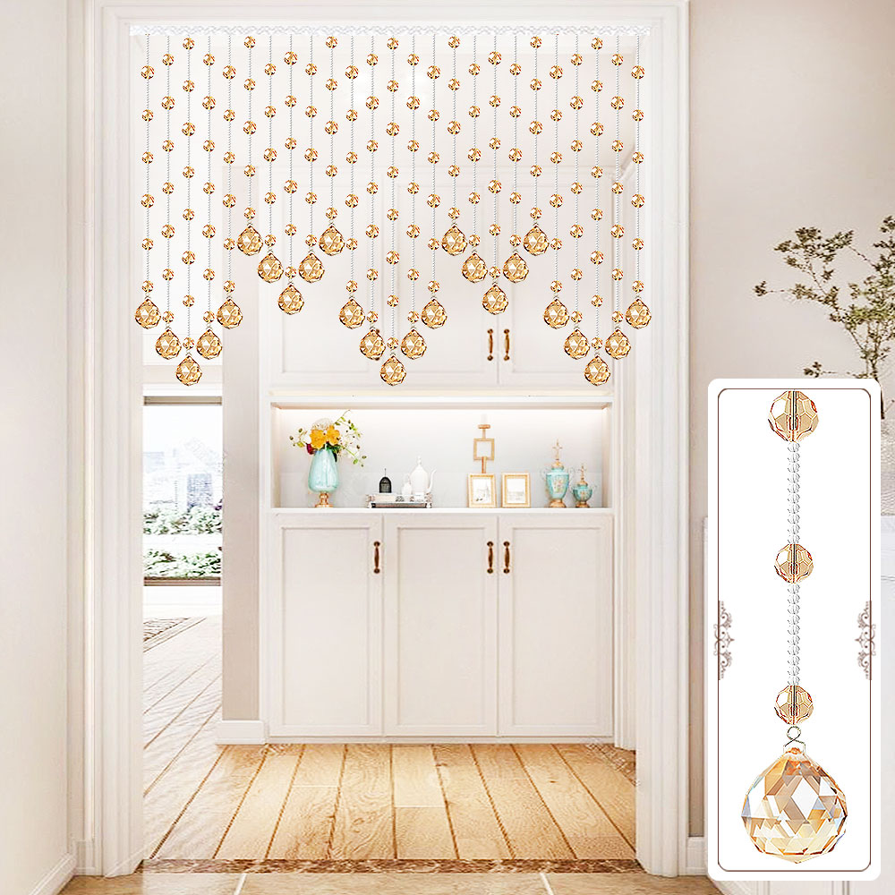 洛曼斯新款水晶珠帘客厅隔断帘玄关过道对门遮挡挂帘珠子门帘成品