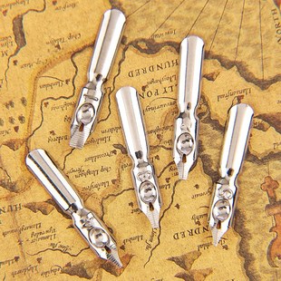 蘸水笔尖替换储墨夹片软性平行艺术字英文书法笔尖哨圆体花体字沾