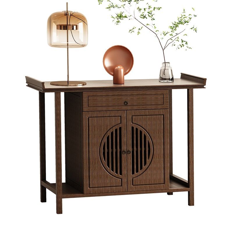 新中式楠竹玄关桌条案轻奢禅意靠墙供桌装饰玄关柜端景玄关台条几