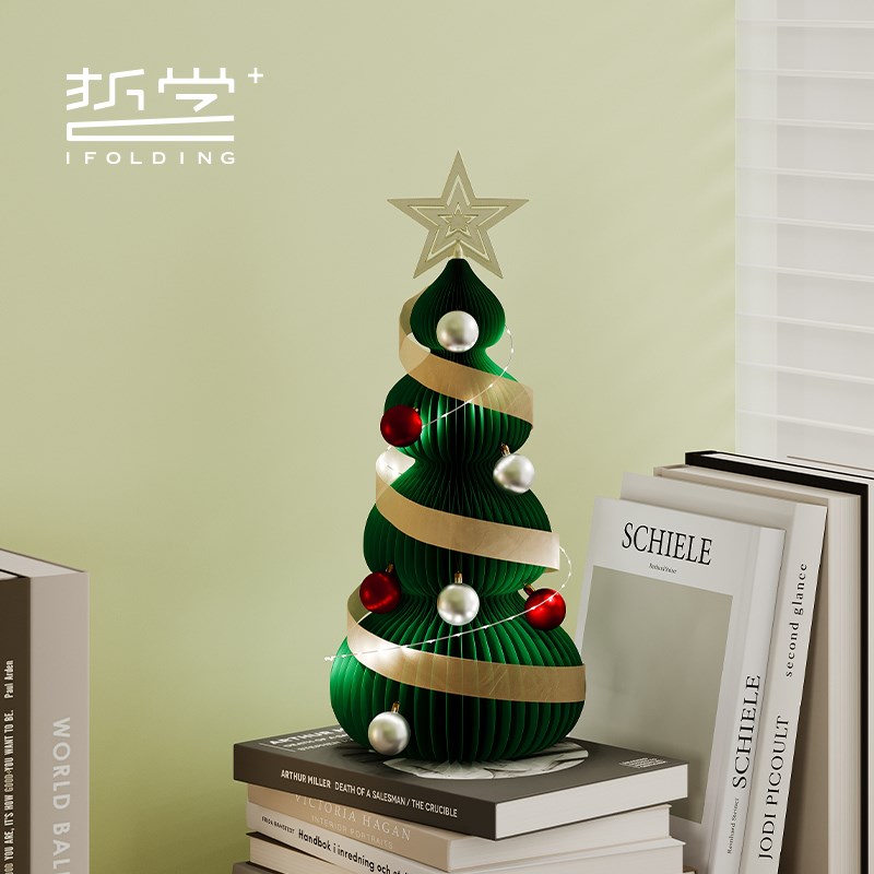 折学家家居饰品橱窗道具商场新年装饰创意桌面客厅摆件桃心圣诞树图片
