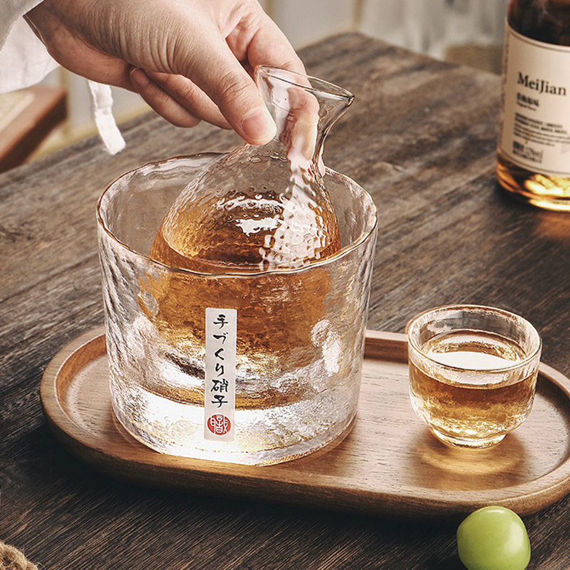 日式玻璃黄酒温酒器套装家用清酒壶酒杯老式煮酒温酒壶热酒烫酒壶