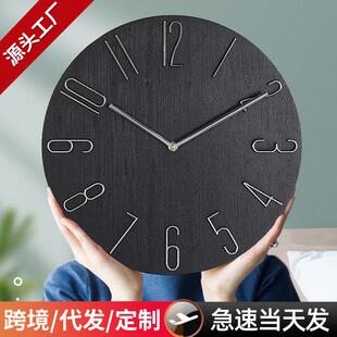 钟表客厅时钟挂墙家用挂钟简约轻奢创意挂钟客厅装饰挂钟电波钟