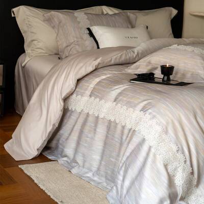 SOLARANA法式风蕾丝超细旦天丝棉四件套亲肤裸睡级床品家纺艾琳