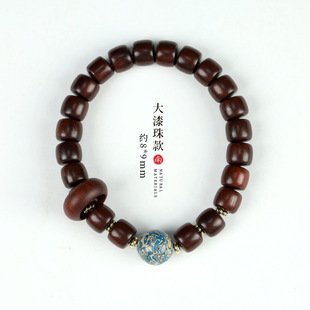 武当山官方小叶紫檀手串文玩菩提大漆珠绿松石转运珠手链男女款