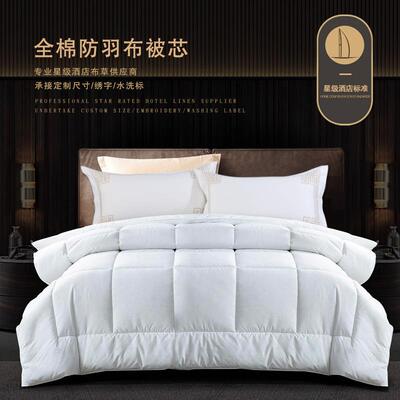 酒店纯棉防羽布被芯宾馆棉被芯 防雨布整张棉羽丝绒被芯被子