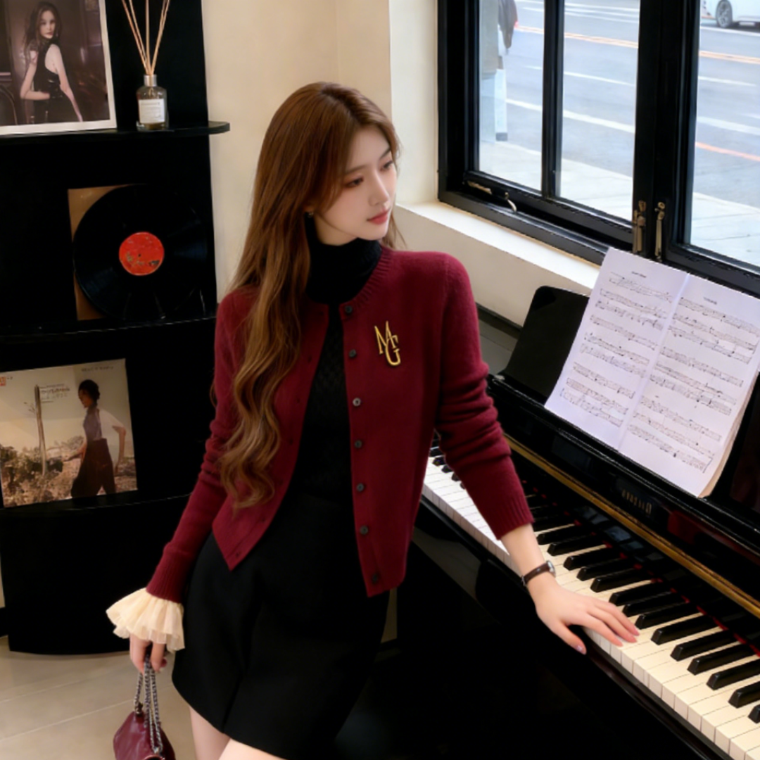 玉美雅【旗舰精选套装】早秋轻奢气质红色外套+高领无袖纯色内搭,女装/女士精品,时尚套装,淘宝优惠券,粉丝福利购,淘宝优惠卷