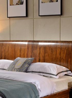 I人L米乌金床木全GVH实木现代中式主卧1.8双床抽屉箱体床婚床家