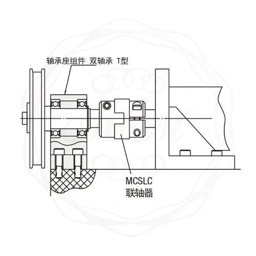 内承径20-40T型向转轴6904-宽双轴支座端两侧倒角上型BGHWFB-CBH