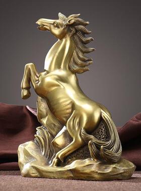 嫣10271042设招财马摆件铜器室高档生肖马家居客架厅博物计办公桌