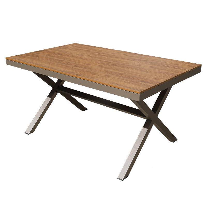 150CM淋长桌科塑木40027防技腐柚木色户外桌子庭院园花外摆餐桌耐