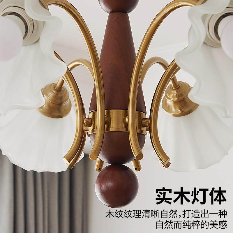 复古中古922客厅法灯艺日术实木吊灯简约餐厅卧室式田园式民宿花,家装灯饰光源,智能吊灯,淘宝优惠券,粉丝福利购,淘宝优惠卷