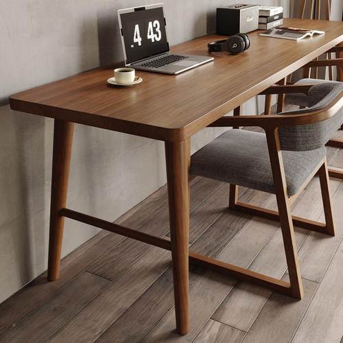 实木双人书家用转学角长条桌学习桌子卧室办桌公写字NZD台生桌电