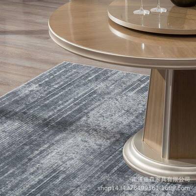 现代轻奢餐简约实转盘餐桌椅ts-46574圆组合桌家木用一桌六椅饭桌