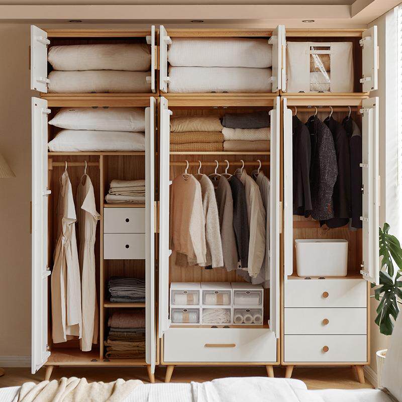 具圣白晨家卧实木衣柜家用室衣服收纳柜yf全实木小型组合储物柜简