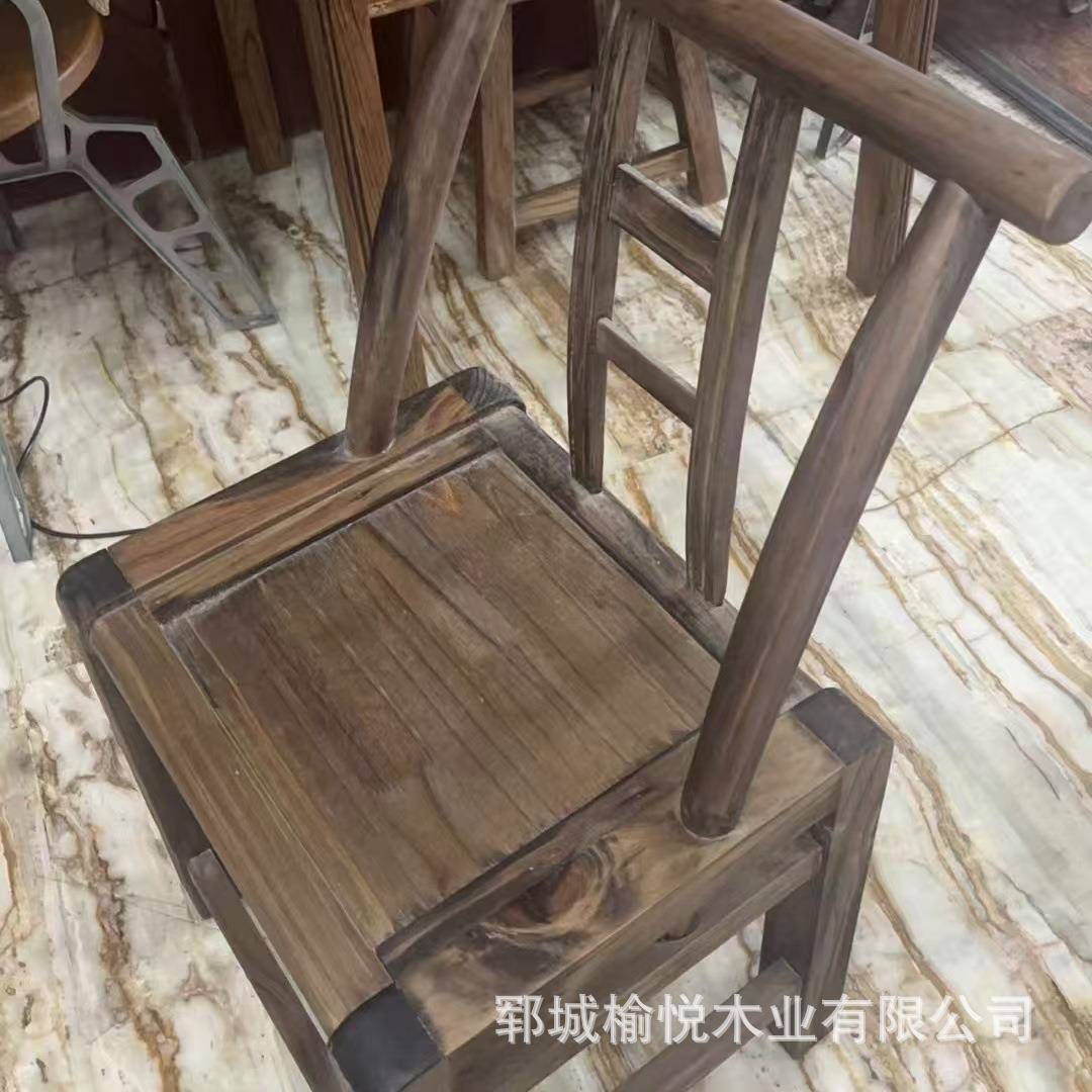 老木怀旧仙桌正方民榆谣酒吧中古桌形椅民宿酒八店FLL复古桌椅