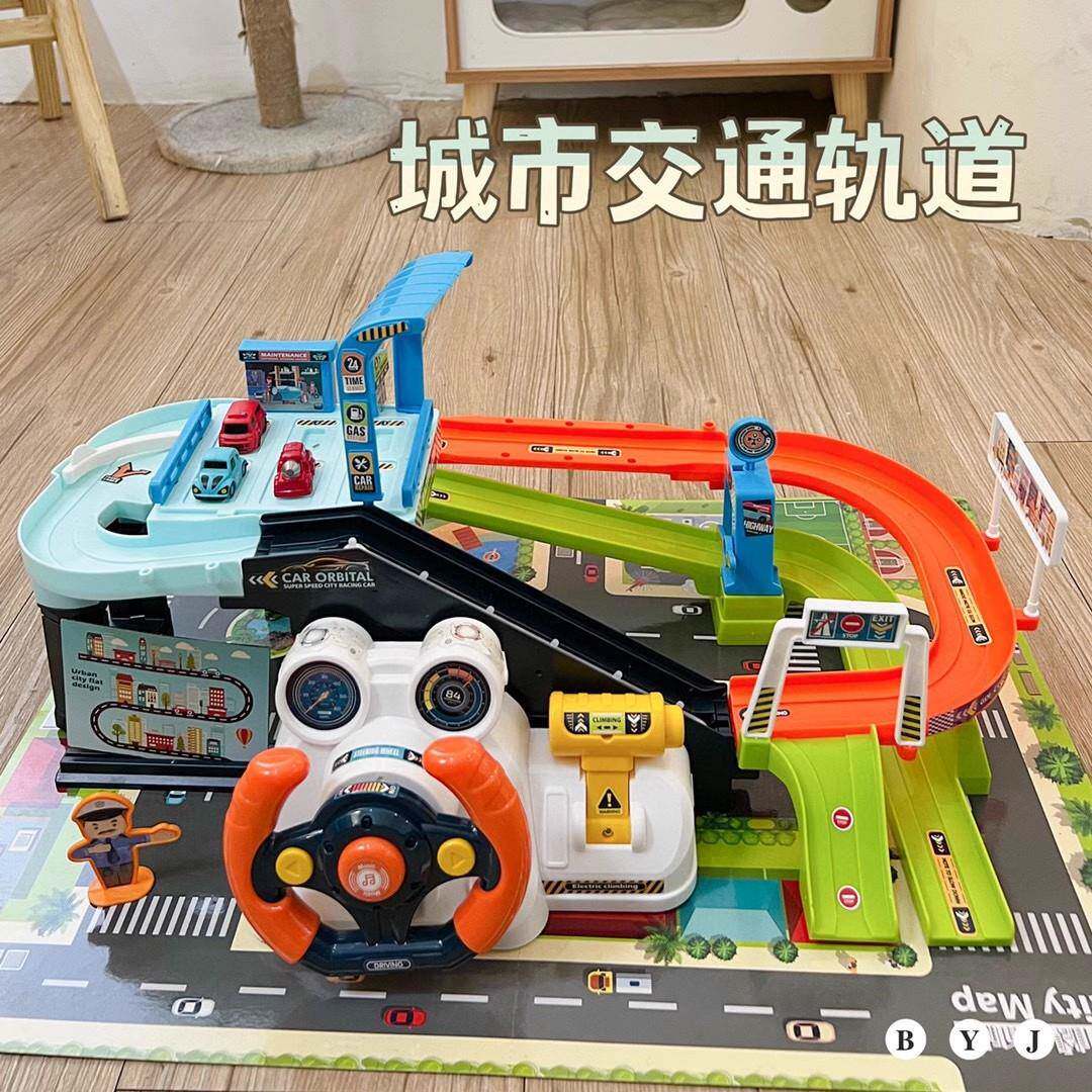 托车思594奇汽车大楼玩具汽大楼转闯关轨停车场儿旋童玩道具车小