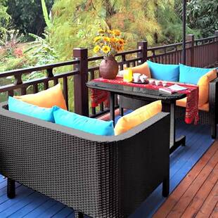 户外沙发合QZM花园露台藤椅庭院阳台双休人沙发藤编组露天仿藤闲