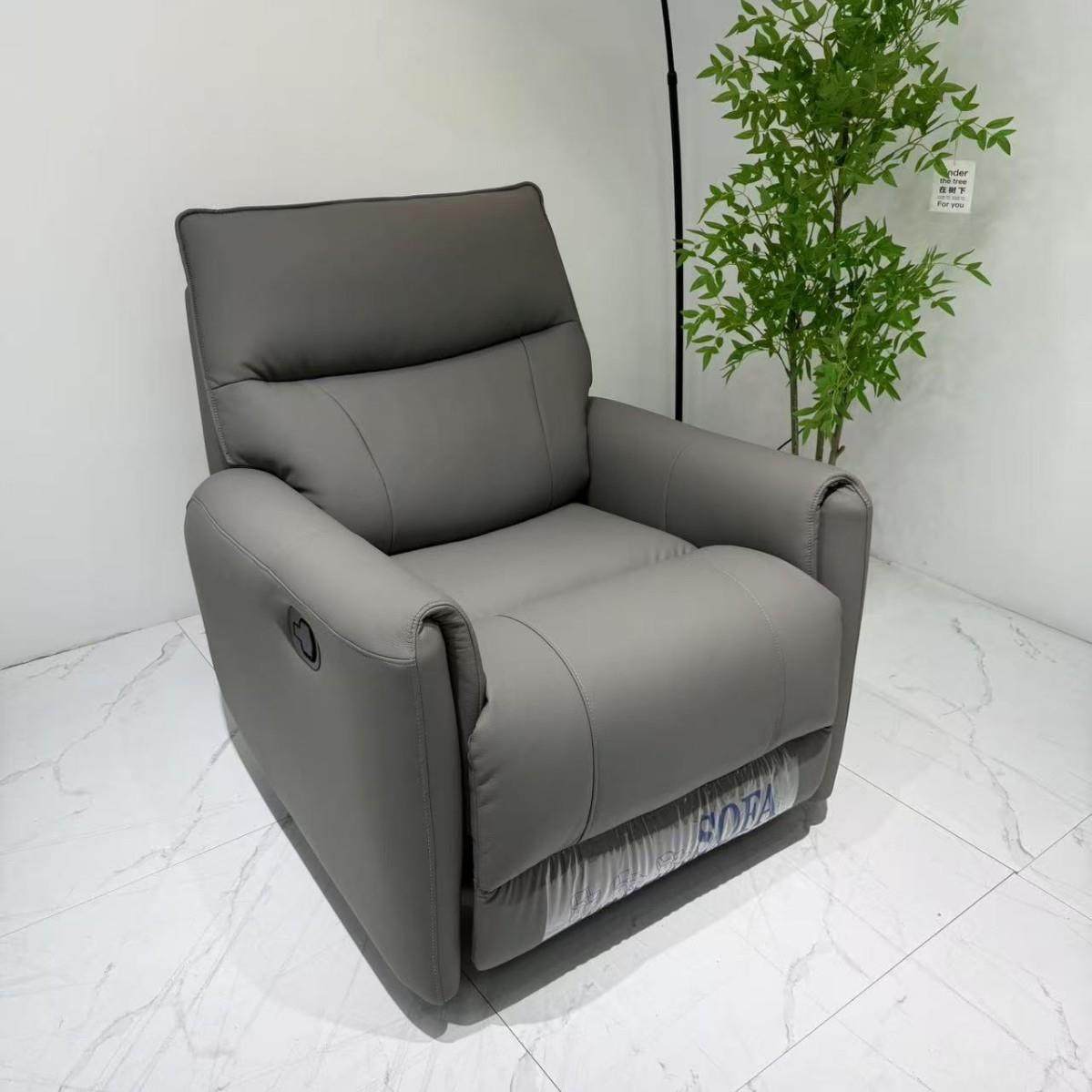 102头等太空舱单人发厅椅小户型沙发客多功能可趟皮制懒人沙源头