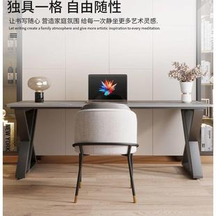 书桌岩板台式 SWJ网红轻学意生学 奢脑桌家用加电厚办公桌出租房式