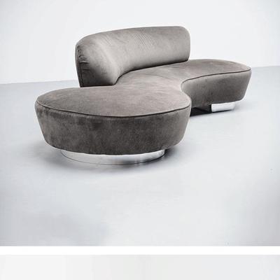 意轻奢橙色多人大半圆弧形沙发设墅计师别酒店大厅堂利接待722展