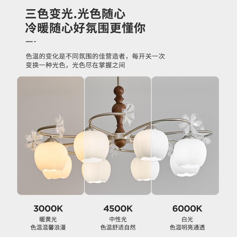 客厅吊灯中古油风2025945新款卧高端大气大厅奶主灯花餐朵厅书房