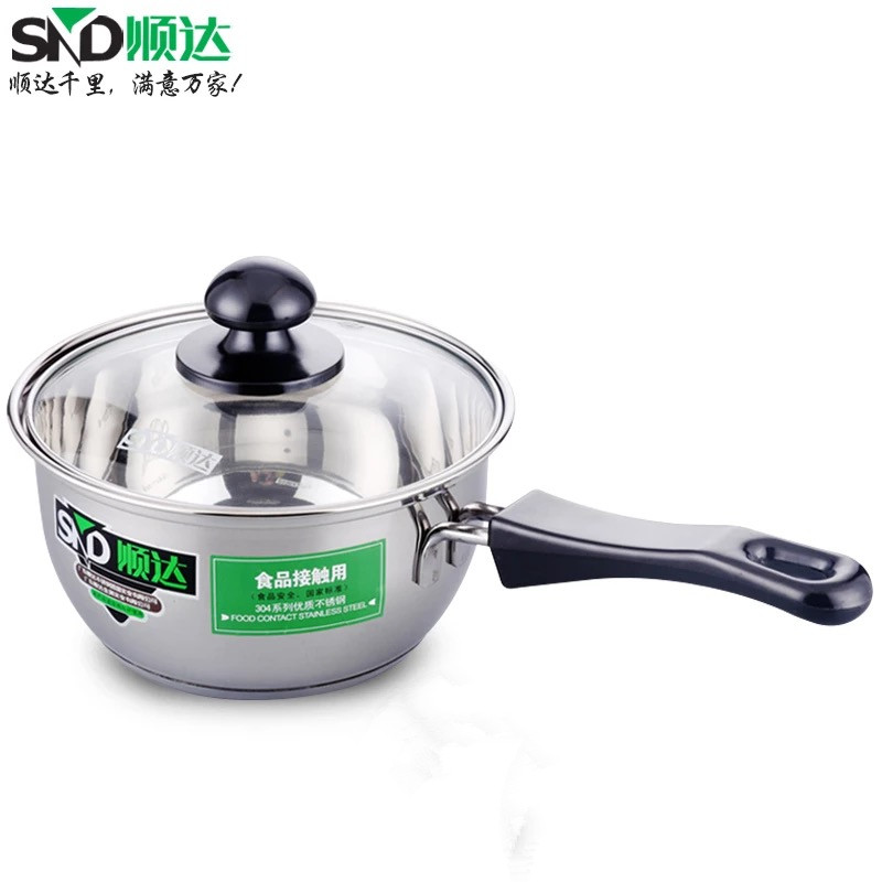 顺达30不锈钢复底单柄奶锅小煮锅顺达汤锅煮面锅 宝宝热牛小奶锅