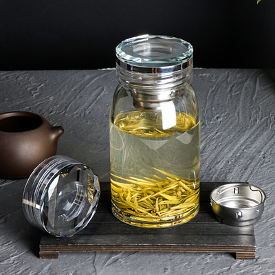 古丽兰泡茶杯加厚单层玻璃杯男女大容量茶杯高硼硅茶水分离水杯子