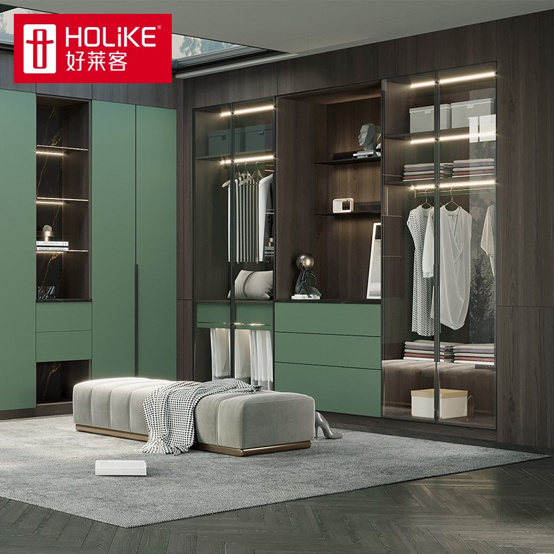 好莱客走入式衣柜定制 全屋定制玻璃门衣帽间柜子家具家装