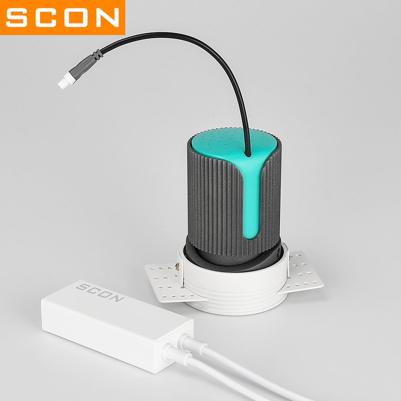 SCON无边框射灯高显COB暗装嵌入式射灯筒灯洞灯客厅餐厅无主灯