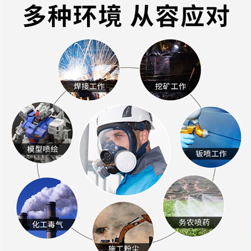 S100X-3防毒面具全面罩全脸化工自吸过滤式防尘面罩工业粉尘