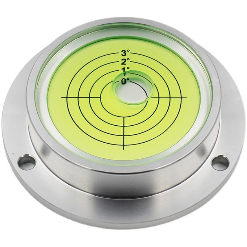圆形铝合金工程机械水平仪带保护盖内刻线水平泡珠三一吊车水准器
