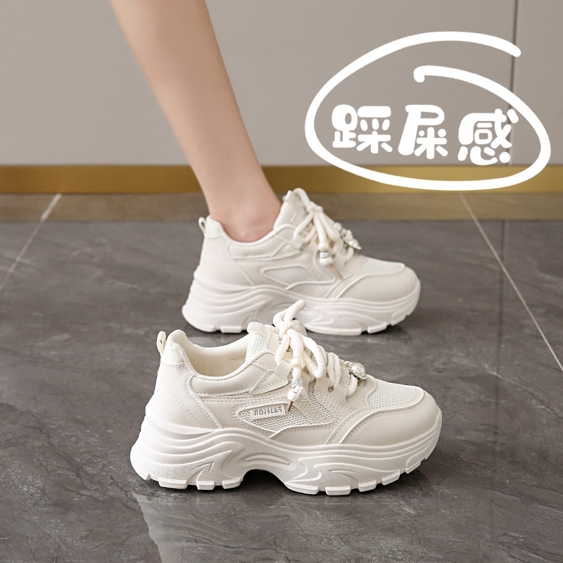 踩屎感厚底老爹鞋女真皮秋季2025显脚小码34新款中式国风运动鞋潮,女鞋,时尚休闲鞋,淘宝优惠券,粉丝福利购,淘宝优惠卷