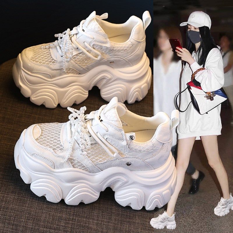 内增高透气网面老爹鞋女2025夏季新款爆款网鞋厚底运动休闲小白鞋,女鞋,时尚休闲鞋,淘宝优惠券,粉丝福利购,淘宝优惠卷