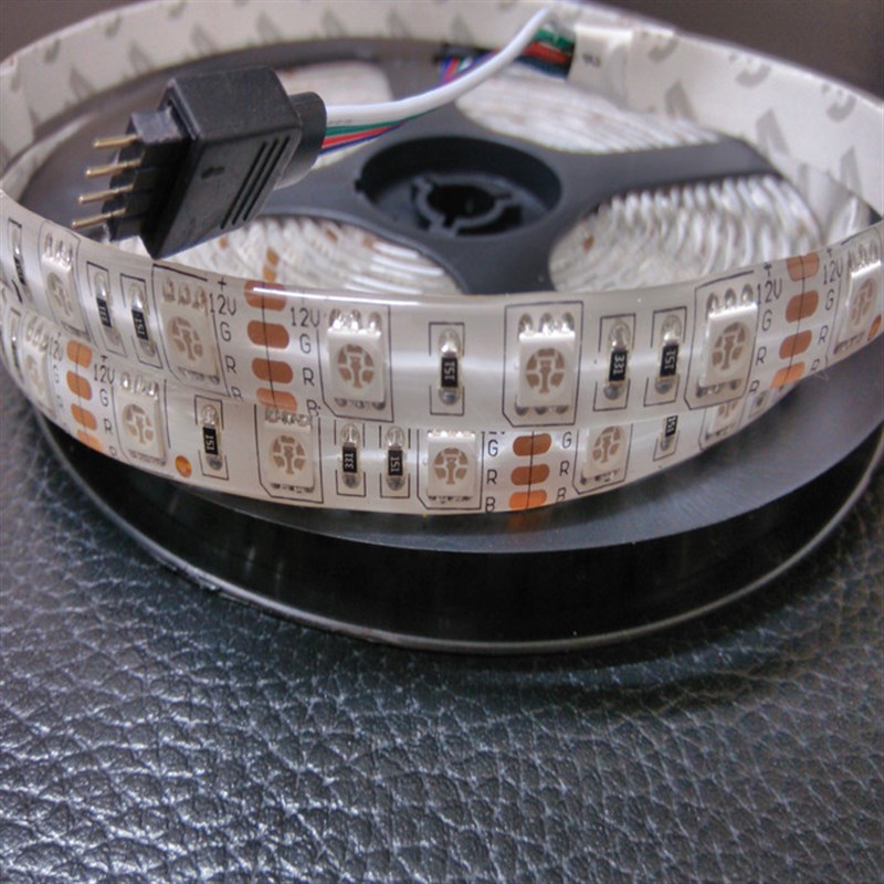 12V七彩变色高亮贴片灯带5050滴胶防水RGB渐变led灯带 30/60灯珠